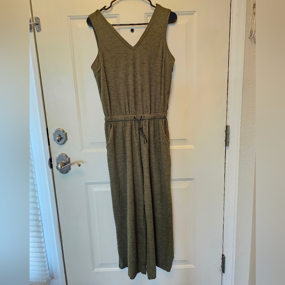 Old Navy Active Women's Heather Olive Green Wide Leg Jumpsuit - Size Small